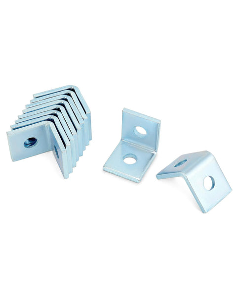 10 Pack Heavy Duty L Shaped Connector Brackets With Two Holes For Standard One And Five Eighths Inch Strut Channels, electrogalvanized steel
