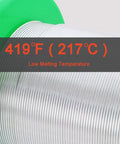 Rosin Core Lead Free Solder Wire 0.8mm 200g 0.032in Sn99 Ag0.3 Cu0.7 Alloy spool highlighting low melting temperature