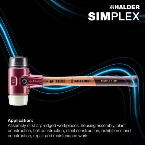 Soft-Faced Mallet With Dual Inserts Rubber And Nylon, 80mm Head, Cast Iron Housing With Protective Sleeve And Varnished Wood Handle