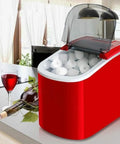 Sleek Countertop Ice Machine Cranking Out Thirty Three Pounds Of Snap Frozen Cubes In Six Minutes With Dual Sizes And No Sweat Setup For Weekend Bashes on a kitchen countertop.