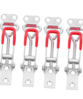 Beefy Heavy Duty Toggle Latch Clamps Set Adjustable Galvanized Iron Pull Latches With Buckle Joint For Doors Cabinets Lock Boxes And Metal Hasp Hardware High Capacity 360 Pounds, four-pack
