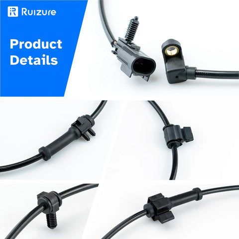 Close-up images of Direct Swap Front Abs Wheel Speed Sensor 2 Pack For Chevy Trailblazer Gmc Envoy Buick Rainier Ssr connector details.