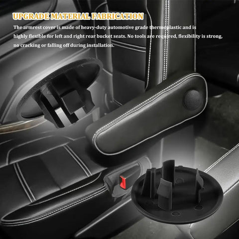 2 Pack Armrest Cover Cap For Chevy Tahoe Cadillac Escalade Suburban Yukon Rear Bucket Seats Left Or Right Replacement Trim Cap In Black