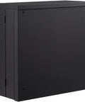 Side view of Foldable Wall Cabinet For Garage And Home Workshop, Metal Wall Locker With 26 Inch Size, 240 Lb Capacity, black finish