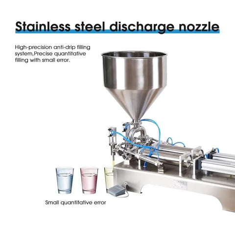 Stainless steel discharge nozzle of Badass Heavy Duty Stainless Steel Pneumatic Filling Machine For Cream And Thick Paste.
