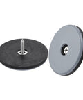 Hella Smooth Furniture Feet Sliders With Durable Screw In Chair Leg Protectors, 50mm round PTFE glide pads in black and grey.