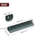 Edge Cabinet Finger Pull 150mm Aluminum Alloy Back Mount Hidden Drawer Pull 10 Pack Gray with measurements