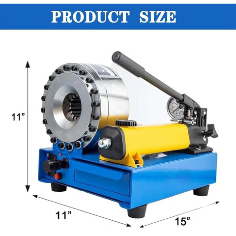 Heavy Duty Manual Hydraulic Hose Crimper With Seven Precision Dies, Knocks Out Single And Braided Lines Easy, Detachable Jaws Work Like A Dream In Tight Spots, Rock Solid 35Mpa Press For Real Mechanics dimensions 11x15 inches.