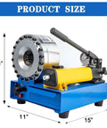 Kickass Manual Hydraulic Hose Crimping Machine With Seven Precision Dies And 35 MPa Operating Pressure for industrial piping, 15x11x11 inches.