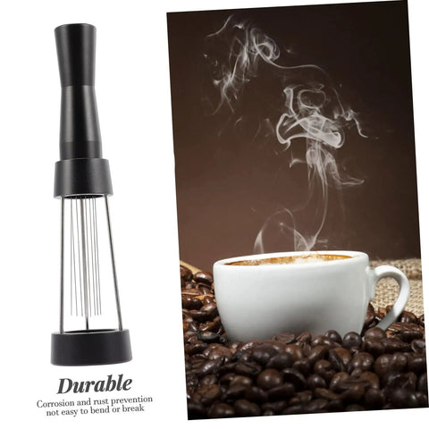 Game Changer 3 Piece Espresso Coffee Powder Stirrer Set Heavy Duty Stainless Steel Wands and Precision Needles for clean mixing of coffee grounds.