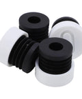 4 Piece Anti Vibration Feet And Shock Absorbing Pads for 3D Printers in black and white hard rubber and ABS, for A1 Mini printers