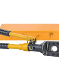 Heavy Duty Hydraulic Cable Cutter For Rough Jobs With 30mm Cutting Capacity Steel Bar Shear in front of orange case