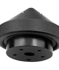 Black Trolling Motor Prop Nut Compatible With MotorGuide GFEL MG BK DP Replacement Fits X3 X5 XI3 XI5, knurled aluminum detail