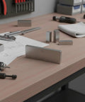 Pro Grade High Steel Gauge Block Set For Precise Measurements, 64 Hardness, 0.5-100mm Range, Ideal For Workshop Calibration And Inspection, Durable Metrology Tool For Hobbyists And Pros on workbench