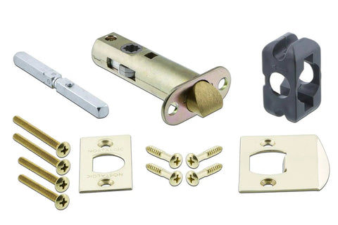 Installation hardware for Emerald Waldorf Rope Rosette Passage Door Knob Set With Crystal Knobs, Polished Brass Finish