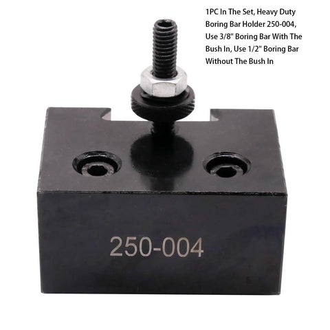 250-004 boring bar holder from Wedge Type Quick Change Tool Post Kit For Mini Lathe 6-9 Inch, showing front and bolt detail