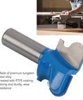 Heavy Duty 1/2 Inch Shank Drawer Pull Router Bit With Tungsten Steel And PTFE Coating for precise wood carving.