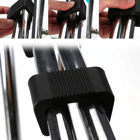 Easy Install No Fuss Outdoor Sofa Clips And Alignment Clamps For Sectional Rattan Furniture attached to metal rods