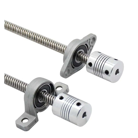 Super Cool T8 Lead Screw Vertical And Horizontal Kit With 2mm Pitch Plus 8mm Thick Rod And Bearing Coupler Set For Fast Cnc Projects, 8mm rod