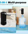 5 Gallon Water Dispenser With Digital Display And USB Powered Pump on table and bottle, foldable spout, home or office use