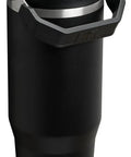 Heavy Duty 30 Oz Vacuum Insulated Tumbler With Flip Straw Lid, black stainless steel, ideal for daily commutes.