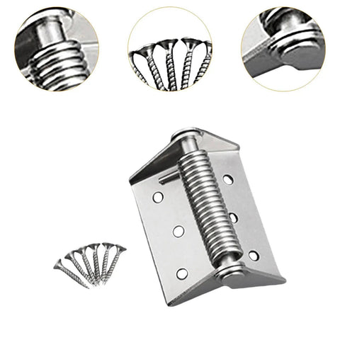 Self Closing Spring Hinge For Fence Gate Heavy Duty Silver Finish Includes Six Screws And Mounting Hardware