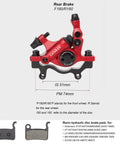 Line Pulling Hydraulic Disc Brake Calipers For MTB And Road Bikes Front And Rear Ebike Disc Brake Upgrade Kit Red Rear Caliper