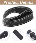 Two Pieces Handmade PU Leather Spur Straps For Western Riding With Adjustable Buckle Double Ply Reinforced Stitching Black Spurs Belts