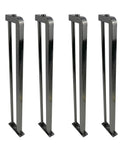 Heavy Duty Black Stainless Steel Furniture Legs Four Piece Modern Cabinet Riser Feet With Quick Screw Mount For Sofas Adjustable Leveling Base