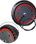 Powerful 350W 36V 8.5 Inch Electric Scooter Hub Motor Replacement with solid tire, red trim, compatible with Xiaomi M365 and Segway Ninebot