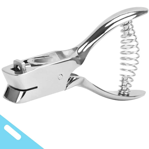 Tough As Nails Heavy Duty Handheld Hole Punch For ID Cards And Plastic PVC Cardstock Cardboard Built With Zinc Alloy, Sharp Blade Edge