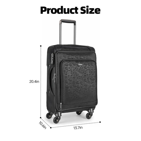 Lightweight 20 Inch Carry On Luggage With Wheels 13.7 X 10.6 X 20.4 Inch Airline Approved Softside Suitcase with TSA Lock