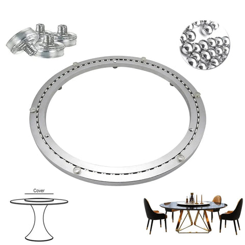 Beefy Heavy Duty Lazy Susan Table Bearing Base For Round Tables, Premium Aluminum Alloy, Silent Smooth Rotation, 8 in size