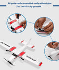 Easy To Fly 2 Channel RC Plane With 2.4GHz Remote Lightweight EPP Foam Glider Beginner Friendly Cessna Style Aircraft assembly process.