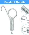 20-piece spring latch hook for pet cages, front view; silver galvanized steel with coiled body and bottom loop