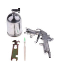 Heavy Duty Pneumatic Spray Gun With Secure Hopper And Ergonomic Grip Lay Down Killer Water Based Finish For Auto Repair And Shop Projects 400Ml Airbrush Atomizer Tool with metal container and accessories.
