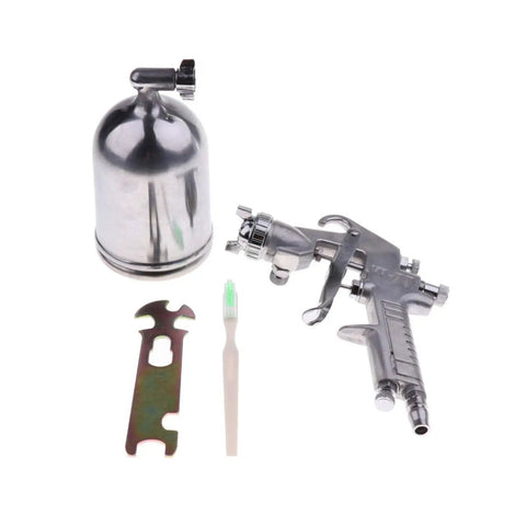 Heavy Duty Pneumatic Spray Gun With Secure Hopper And Ergonomic Grip Lay Down Killer Water Based Finish For Auto Repair And Shop Projects 400Ml Airbrush Atomizer Tool with metal container and accessories.
