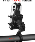 Anti Vibration UTV Phone Mount Heavy Duty Full Protection SXS Phone Holder With Aluminum Bracket on roll bar
