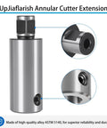 Beefy 3/4 Inch Weldon Shank Extension For Annular Cutters Cranks Magnetic Drill showing durable steel construction and design details.