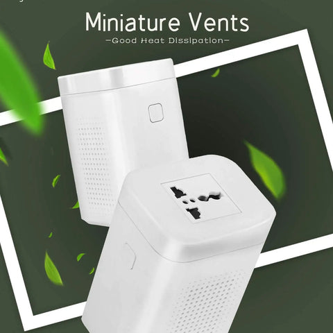 200W Step Up Transformer 110V To 220V Voltage Converter with Circuit Breaker Protection showing compact white design