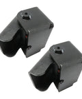 Heavy Duty Greasable Weld On Solid Steel Dump Trailer Hinges Pair shown from the side, featuring robust black steel construction.