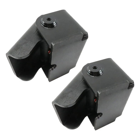 Heavy Duty Greasable Weld On Solid Steel Dump Trailer Hinges Pair shown from the side, featuring robust black steel construction.