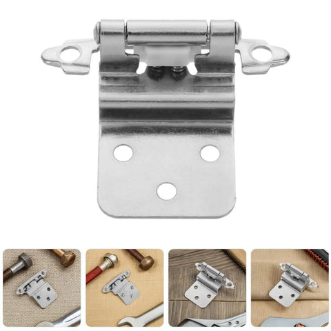 Soft Close Kitchen Cabinet Hinges 4 Pack Hidden Flush Mount Iron Construction Easy Install No Tools Needed For Cabinet Doors Durable Hardware For Kitchen And Bath, single iron hinge close-up with screw holes.