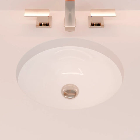Oval Undermount White Porcelain Sink With Brushed Nickel Drain Set And Overflow Pop Up Drain Sealer Solid Brass Overflow