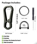 Built Tough Metal Keychain Clip With Key Rings And D Ring, Heavy Duty Carabiner Key Hook Holder For Car And Home Keys