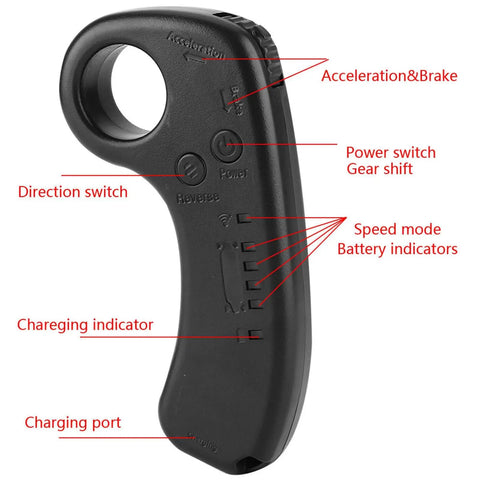 Remote control for Electric Skateboard Dual Drive Esc Replacement With features labeled, compact ergonomic design.