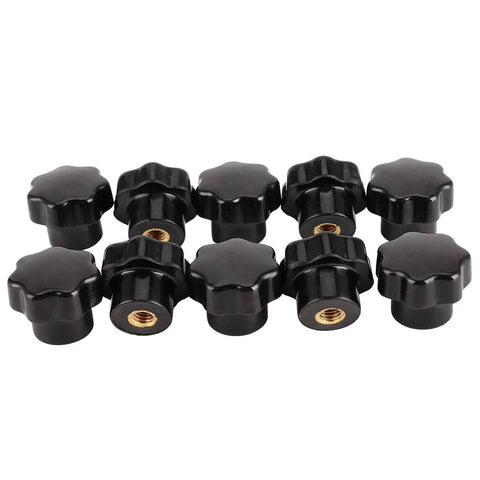 7 Star Soft Knob Holder With Brass Core For Machine Tools, Easy Grip Knob Holder For 6mm Thread, Pro Grade Workshop Gear Pack Of 10, Durable Smooth Surface, Ergonomic And Practical, pack of 10 black threaded knobs