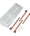 Rock Solid Foldable Welding Bench With Killer 1000 Lb Load Rating And Smooth Height Adjustments From 13 To 21 Inches, includes legs and hardware.