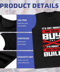 Mens Premium Cotton Muscle Tee Featuring Vintage Race Car And Moto Mechanic Graphics lightweight breathable sleeveless top with tag free round neck.