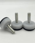 Three Heavy Duty Adjustable Leveling Feet For Tables, Chairs, And Sofas 8 Pack Iron And Plastic Construction M6 M8 Threaded Feet